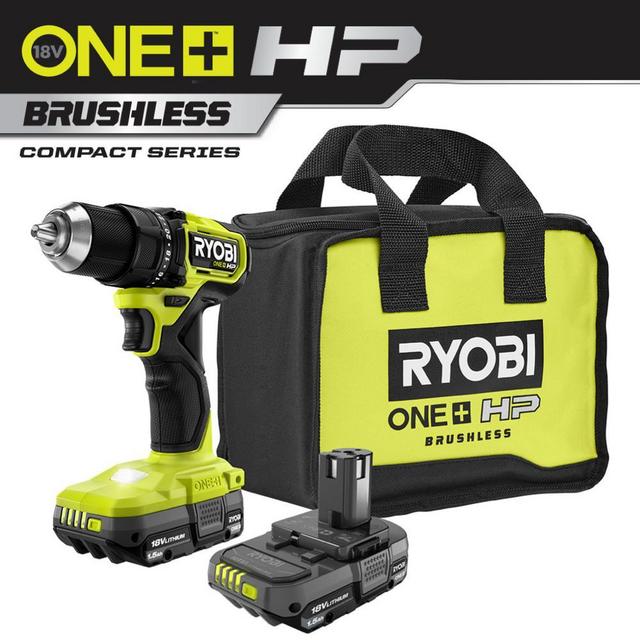 ONE+ HP 18V Brushless Cordless Compact 1/2 in. Drill/Driver Kit with (2) 1.5 Ah Batteries, Charger and Bag