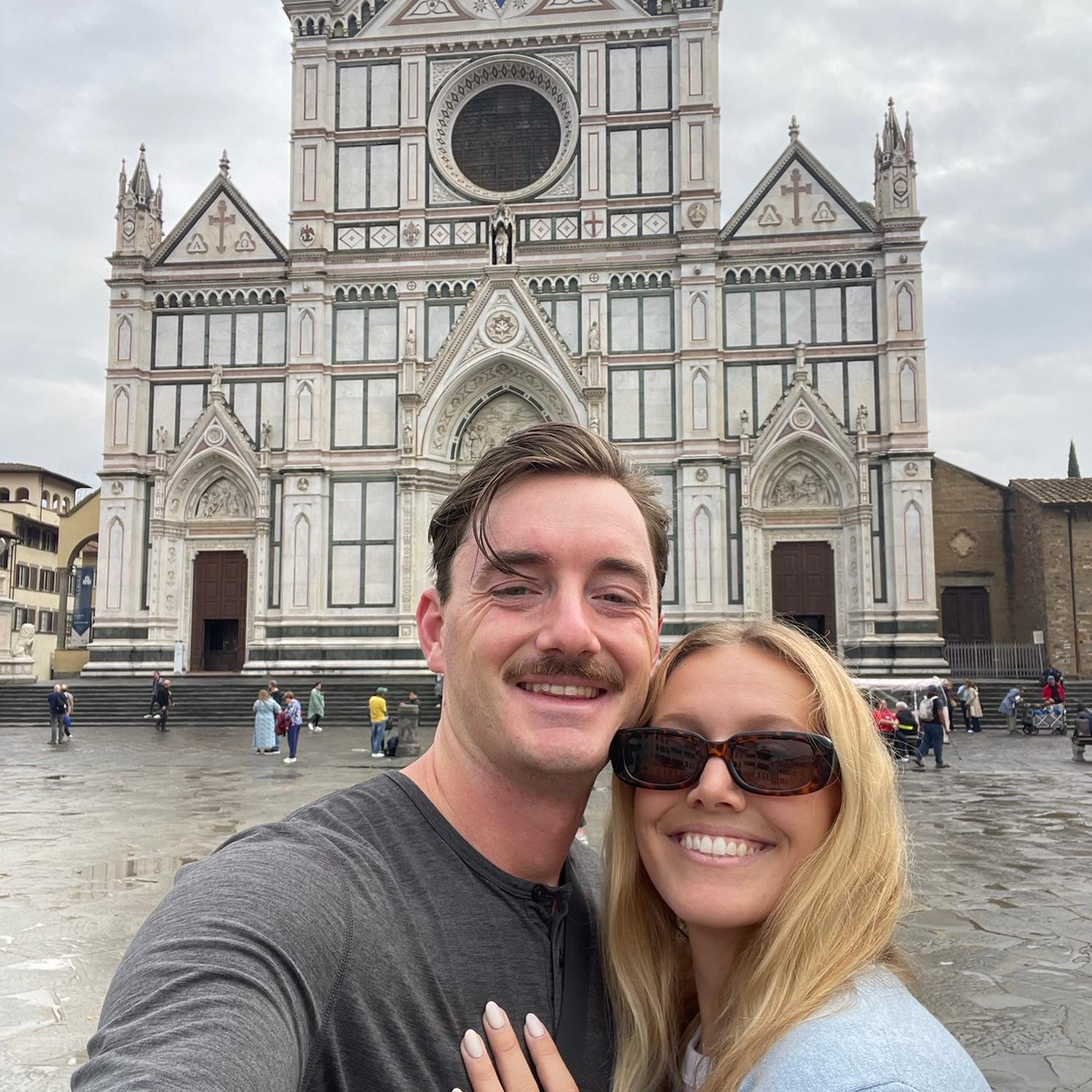 Exploring Florence as fiancés.