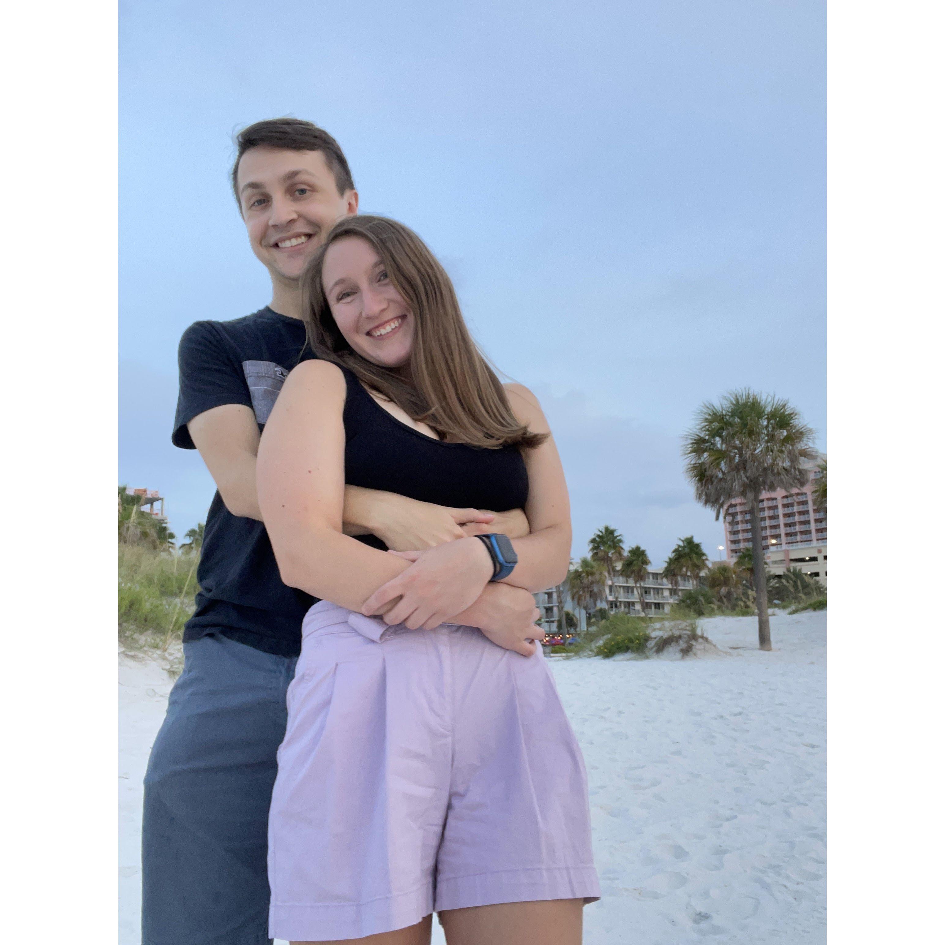On the beach in Clearwater, FL, when Haylee worked at The Clearwater Marine Aquarium
