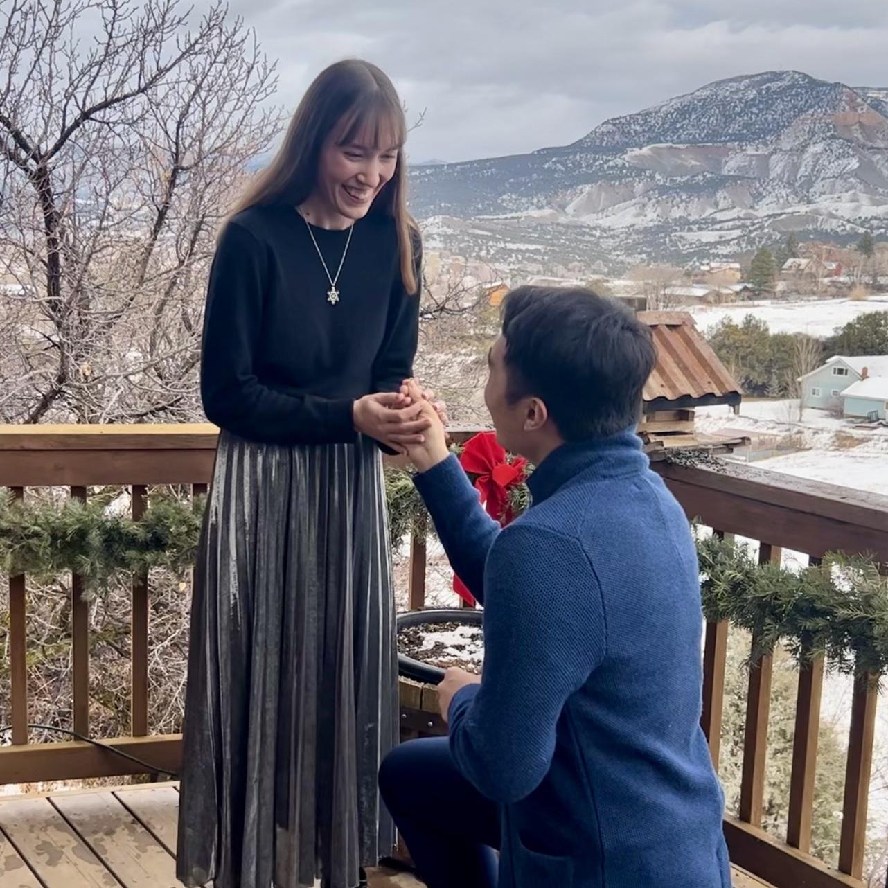 On Christmas Day of 2024, after three years together, Evan gave Mindy her Christmas present (and also asked if she'd marry him). It was very efficient, especially since Mindy said yes.