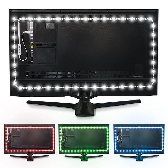Luminoodle Color Computer Monitor Backlight - 15 Color Bias Lighting with Remote - 3.3 ft for Monitors up to 24" - LED USB Powered TV Light, RGB Strip (XX-Large (60" - 80" TV)