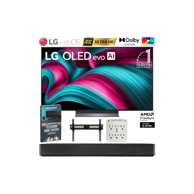 LG 55" C5 Series OLED evo 4K UHD Smart webOS TV with Soundbar Bundle