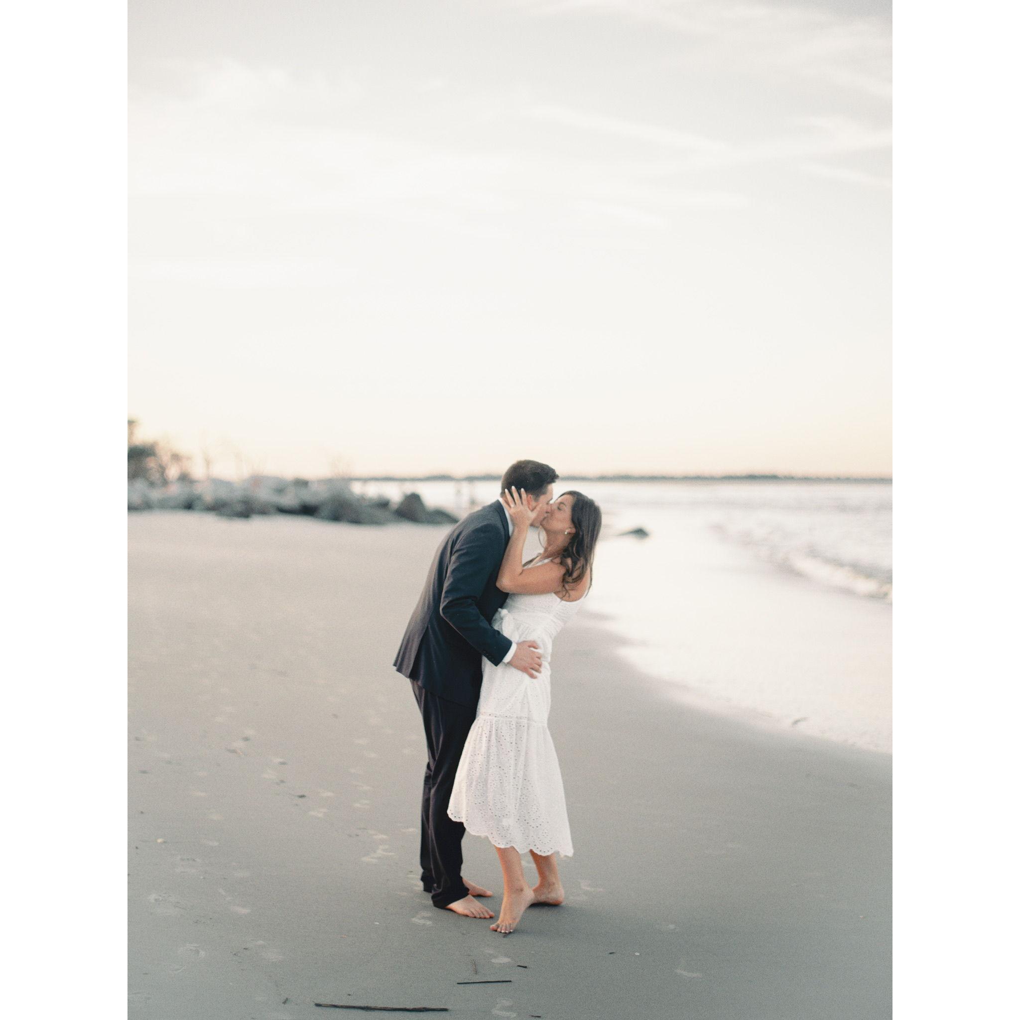 Folly Beach, SC beach engagement photos