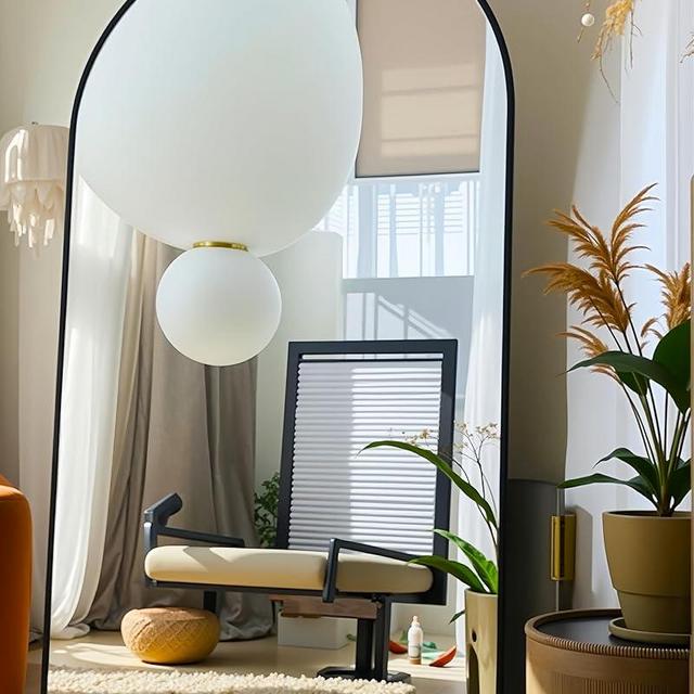 KOMCOTE Arch Mirror Full Length, Floor Length Mirror, Arched Floor Mirror, 71"x30" Wall Mirror Full Length, Oversized Floor Mirror, Bedroom Mirror Full Length, Black Floor Mirror for Living Room.