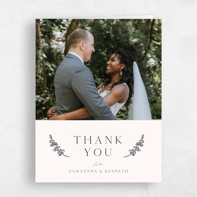Beige Wedding Thank You - Capri Photo