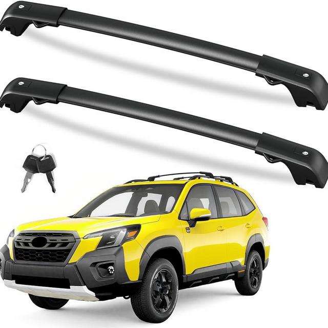 FengYu 300lb Lockable Roof Rack Cross Bars Compatible with Subaru Forester Wilderness 2022-2026, Heavy Duty Aluminum Roof Rails Crossbars Cargo Bars Canoe Rooftop Black Carrier Luggage