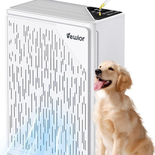 Air Purifiers for Home Large Room up to 2535ft², VEWIOR H13 True HEPA Air Cleaner for Bedroom with PM2.5 Display Auto Air Quality Sensor, Fragrance Diffuser for Wildfire Smoke Pet Hair Dust