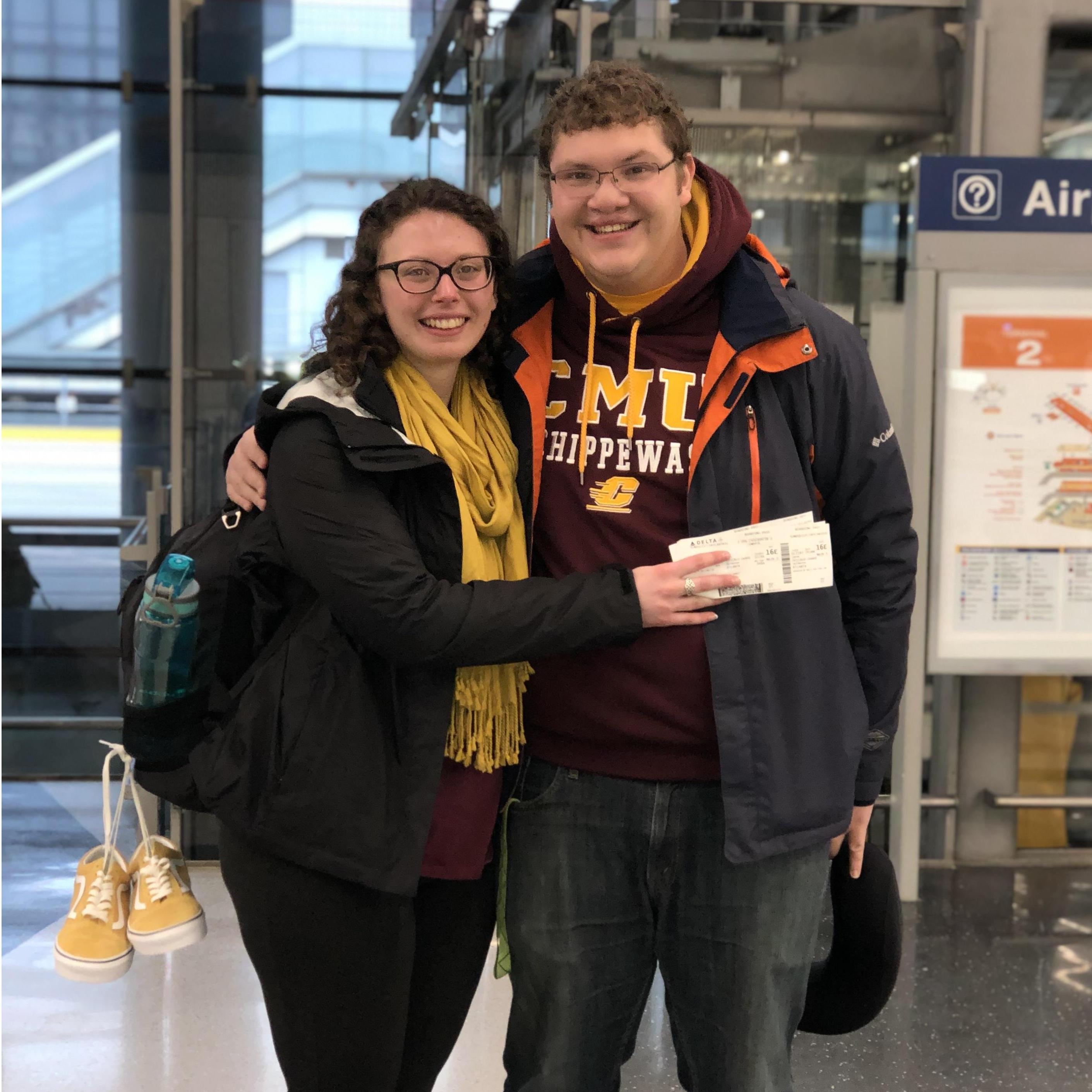 Nate dropped Skylar off for her study abroad trip