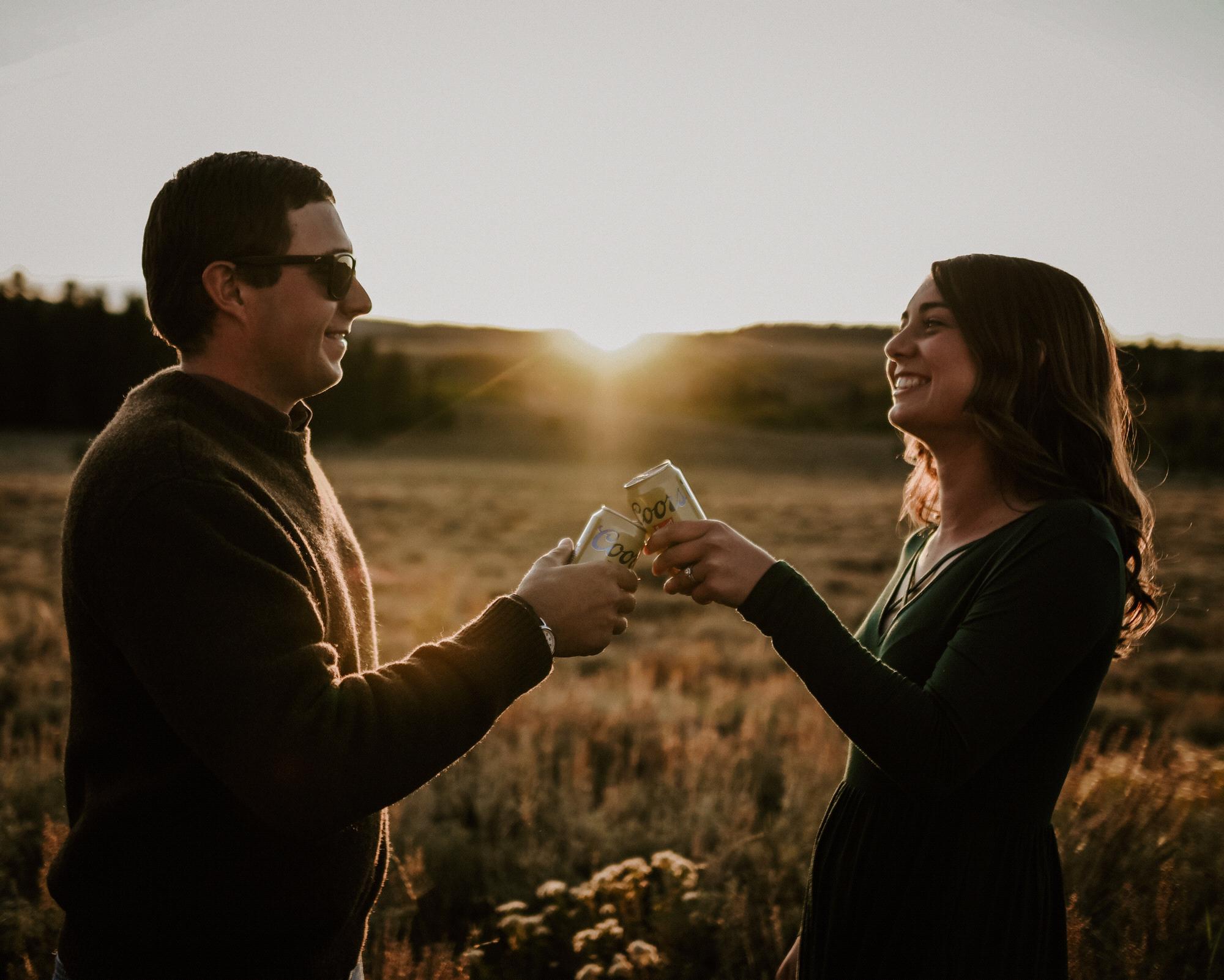 Cause why wouldn't we cheers to ourselves getting married?!