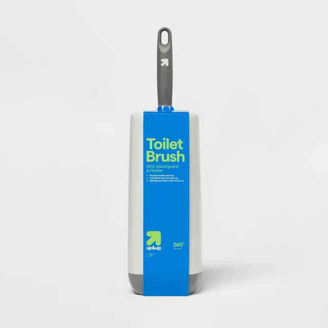 Splash Guard Toilet Brush with Tall Holster - up&up™