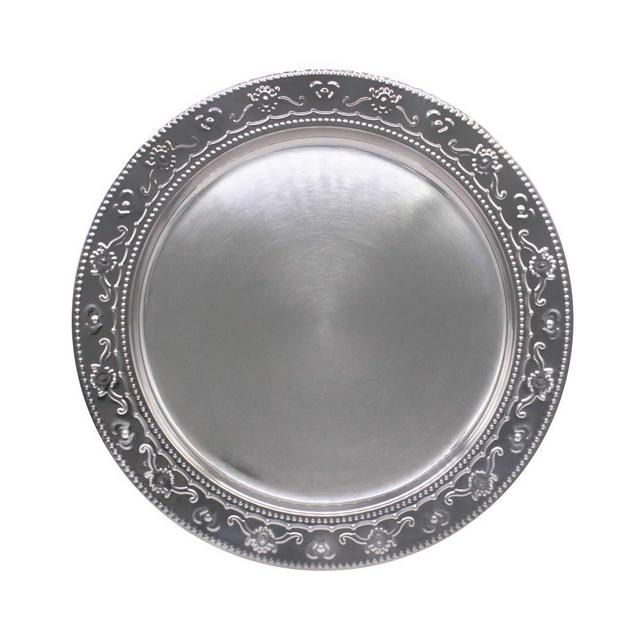 13-Inch Stainless Steel Charger Plates, 6Pcs Silver Dinner Plate Chargers Round Server Ware
