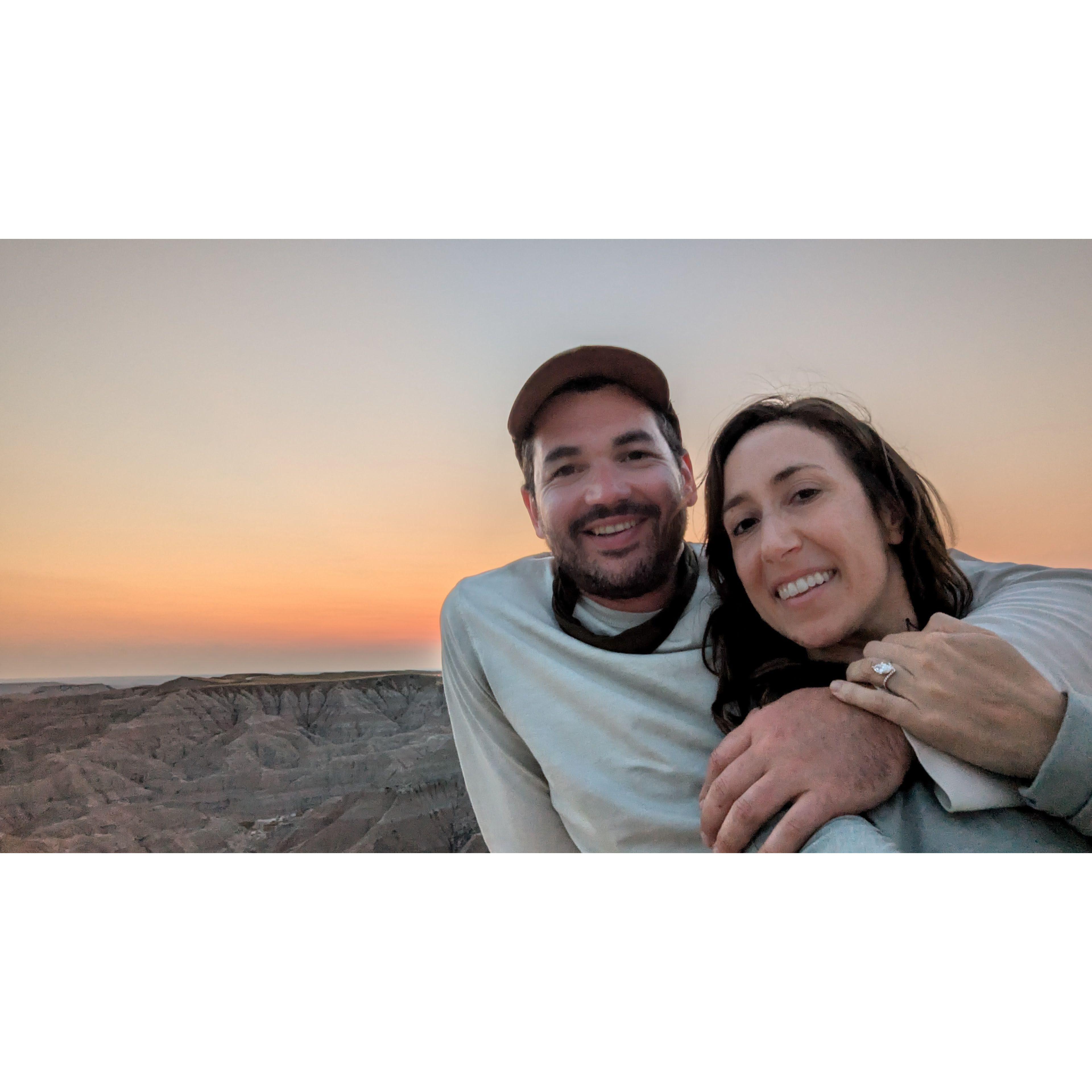 Popped the question in Badlands National Park! August 15th, 2024.