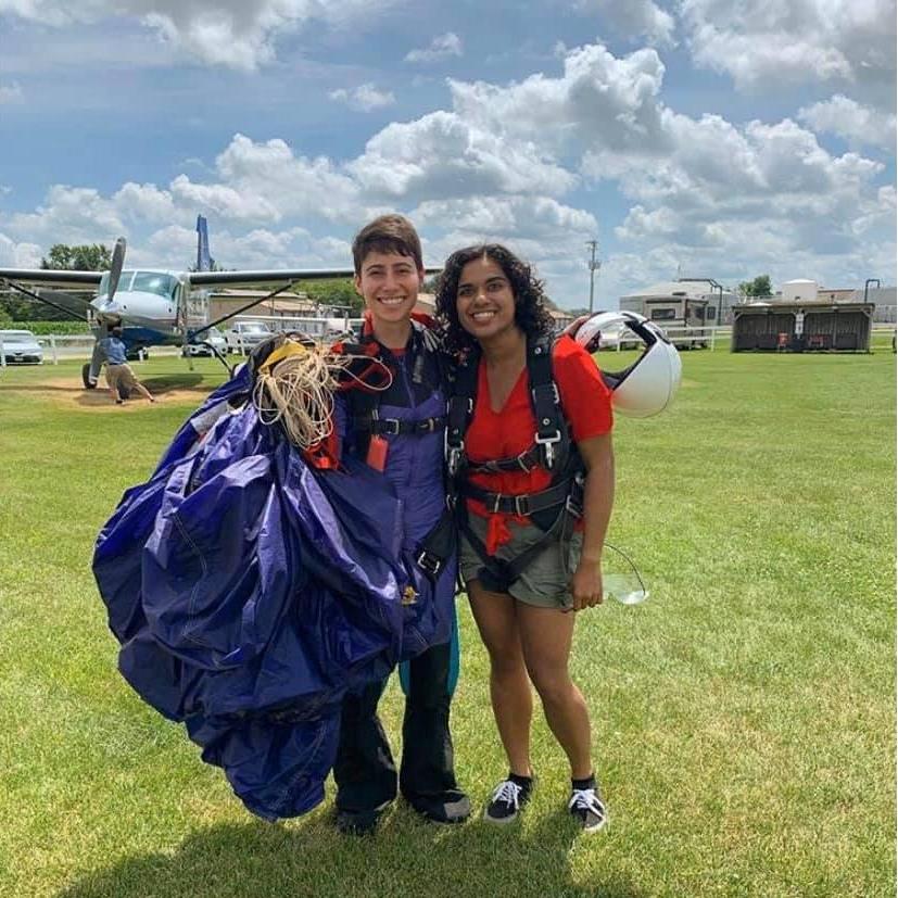 We went skydiving together!