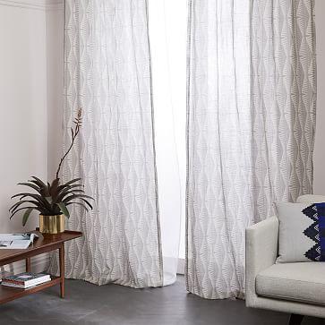 Sheer Cotton Geo Spike Curtains (Set of 2)