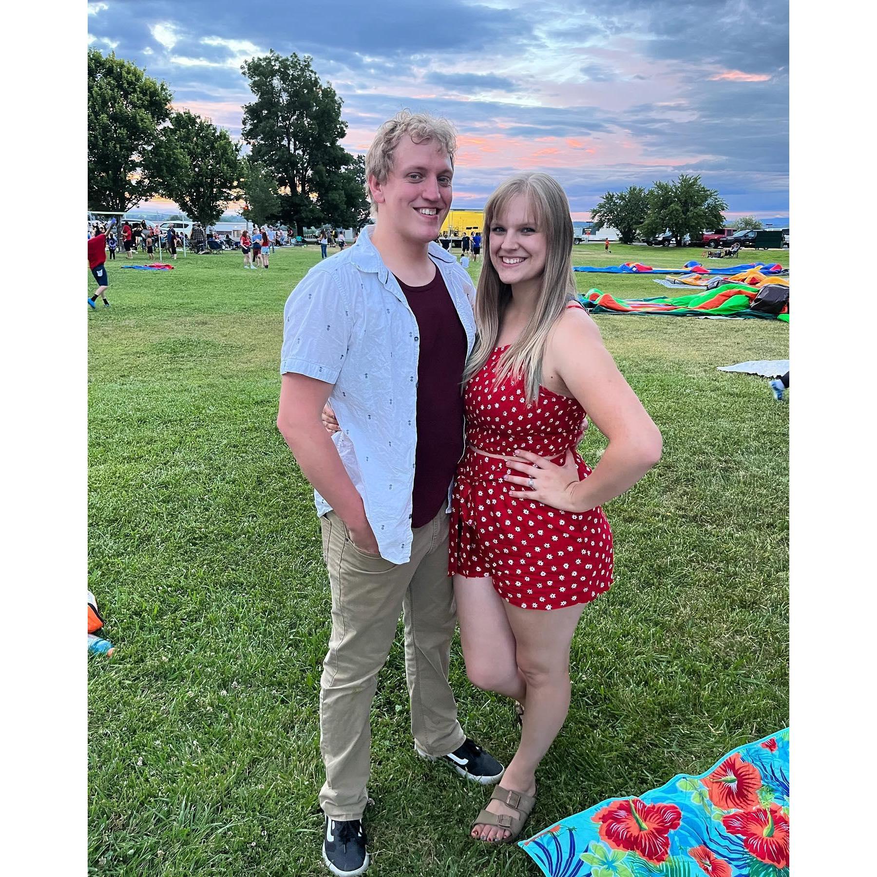 A couple hours before the proposal