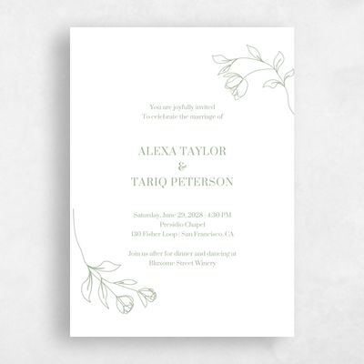 Pink Wedding Invitation - Maywood Classic Letterpress