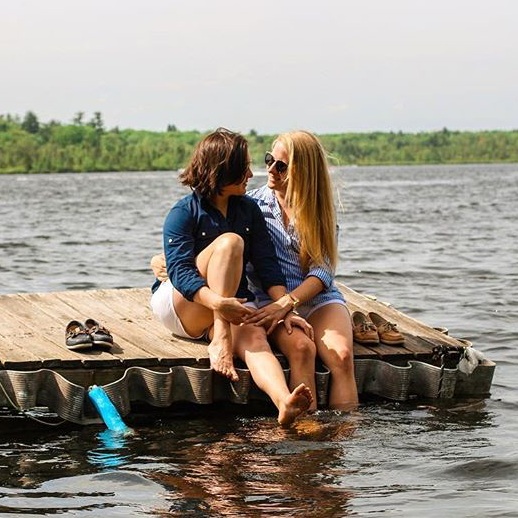 Hanging out on the dock at one of our favorite places on the planet Highland Lake, NY