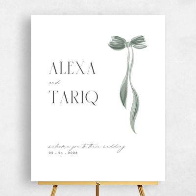 Sage, Green Wedding Sign - Brienno Portrait
