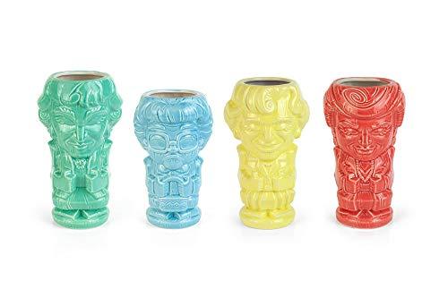Geeki Tikis The Golden Girls Cast Mugs | Includes Dorothy, Rose, Blanche, & Sophia | Official Golden Girls Collectible Ceramic Tiki Style Cups