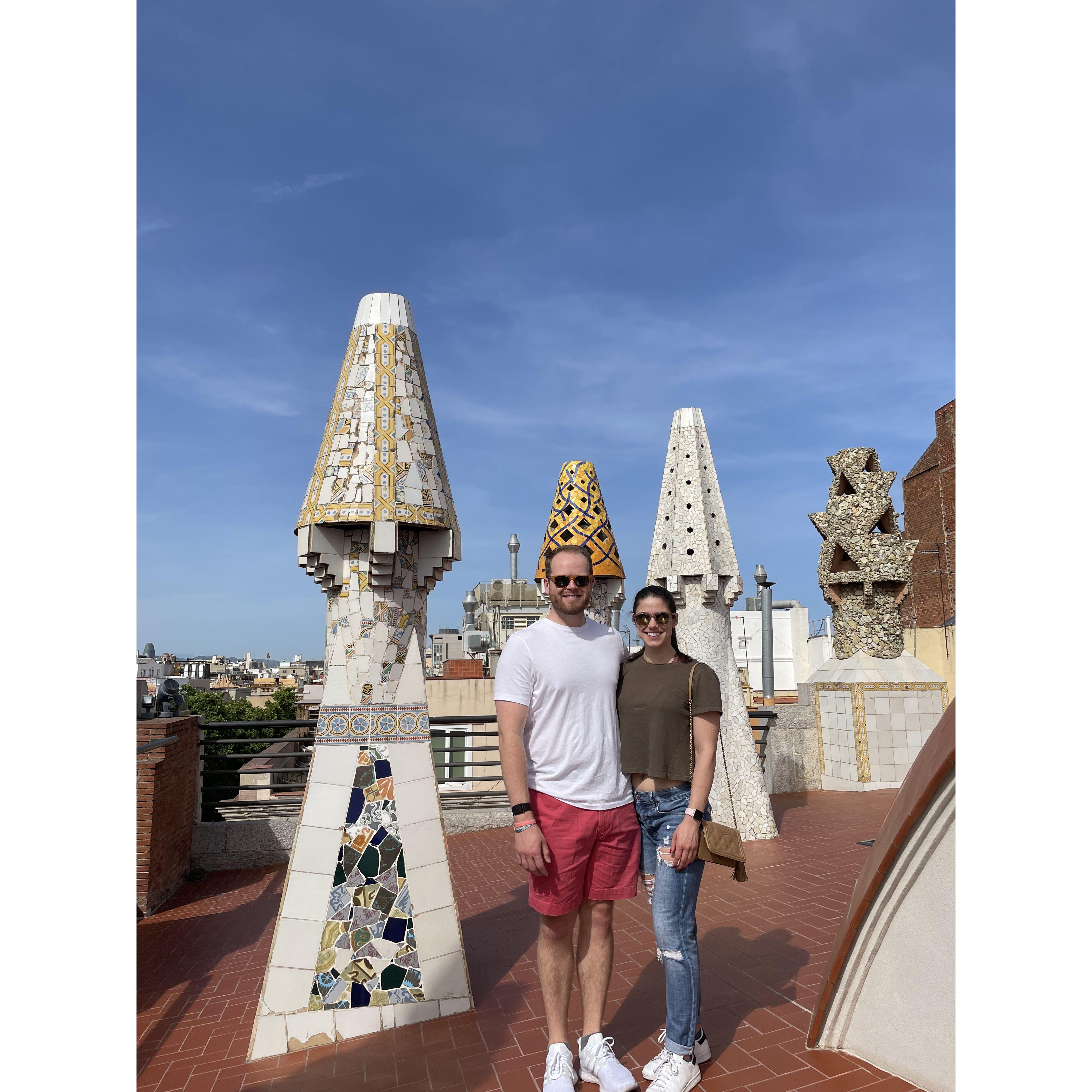 On top of Guell Palace in Barcelona