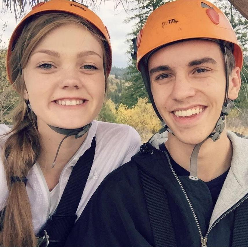 Jason + Isabelle ziplining in Idaho.