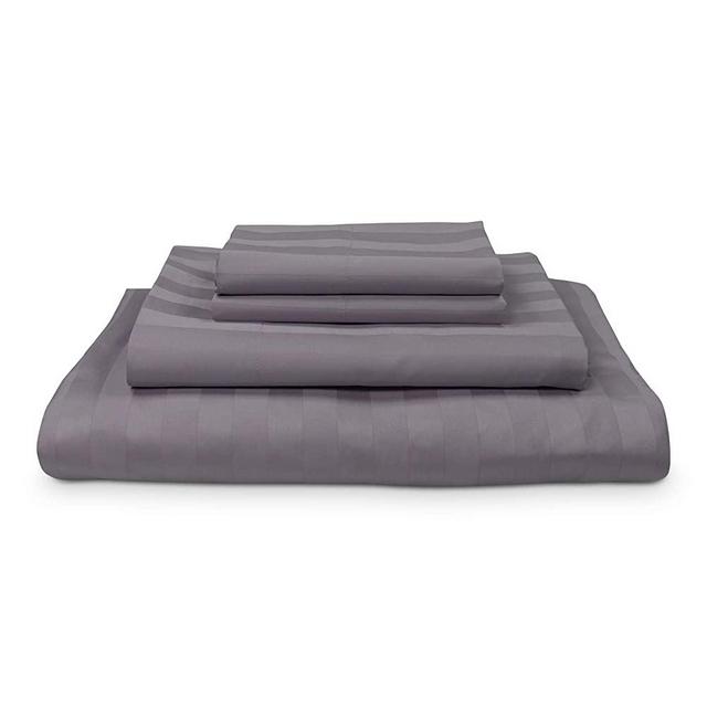 MyPillow Giza Dreams Bed Sheets [Queen, Striped Dark Gray]