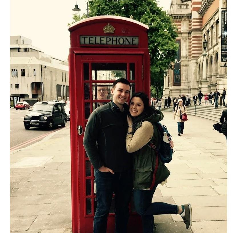 Our trip to England (with our officiant Pascal snooping in the background)