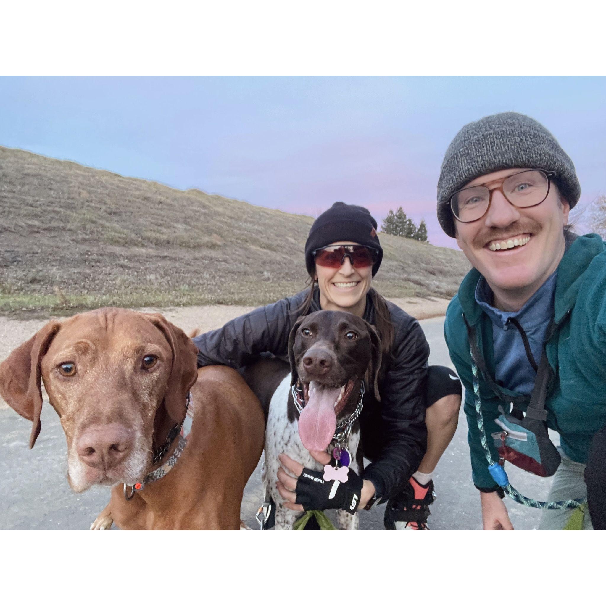 Rollerblading with Brix and Ava.