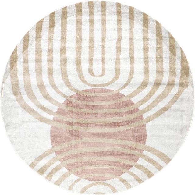 nuLOOM Shandra Abstract Sky Area Rug, Round 6', Blush