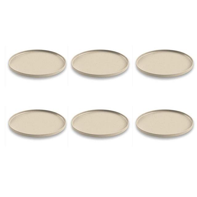TarHong Palermo Bamboo Dinner Plate, Natural, 10.5", Proprietary Merge Material Mix (Bamboo powder & Melamine), Set of 6