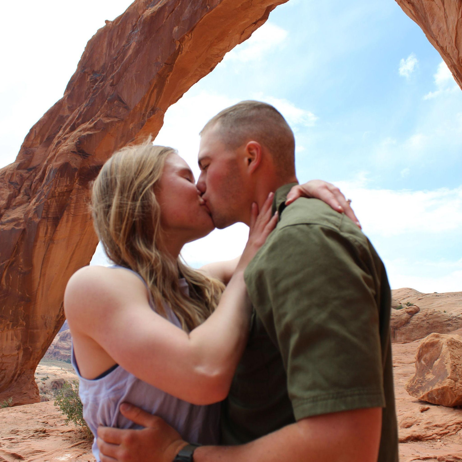 Photos our best friend Grace took of us after Logan proposed in Moab, Utah!