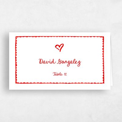 Tomato, Red Wedding Place Card - Amore