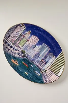 Holiday in the City Stoneware Platter