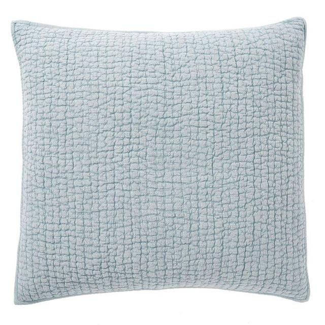Stonewashed Pickstitch Cotton Sham, Euro, Sky Blue