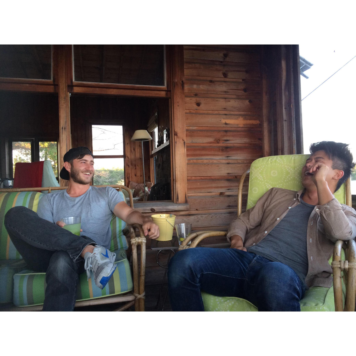 Dan and Nelson at happy hour on Twig Island, Rainbow Island's neighbor :)