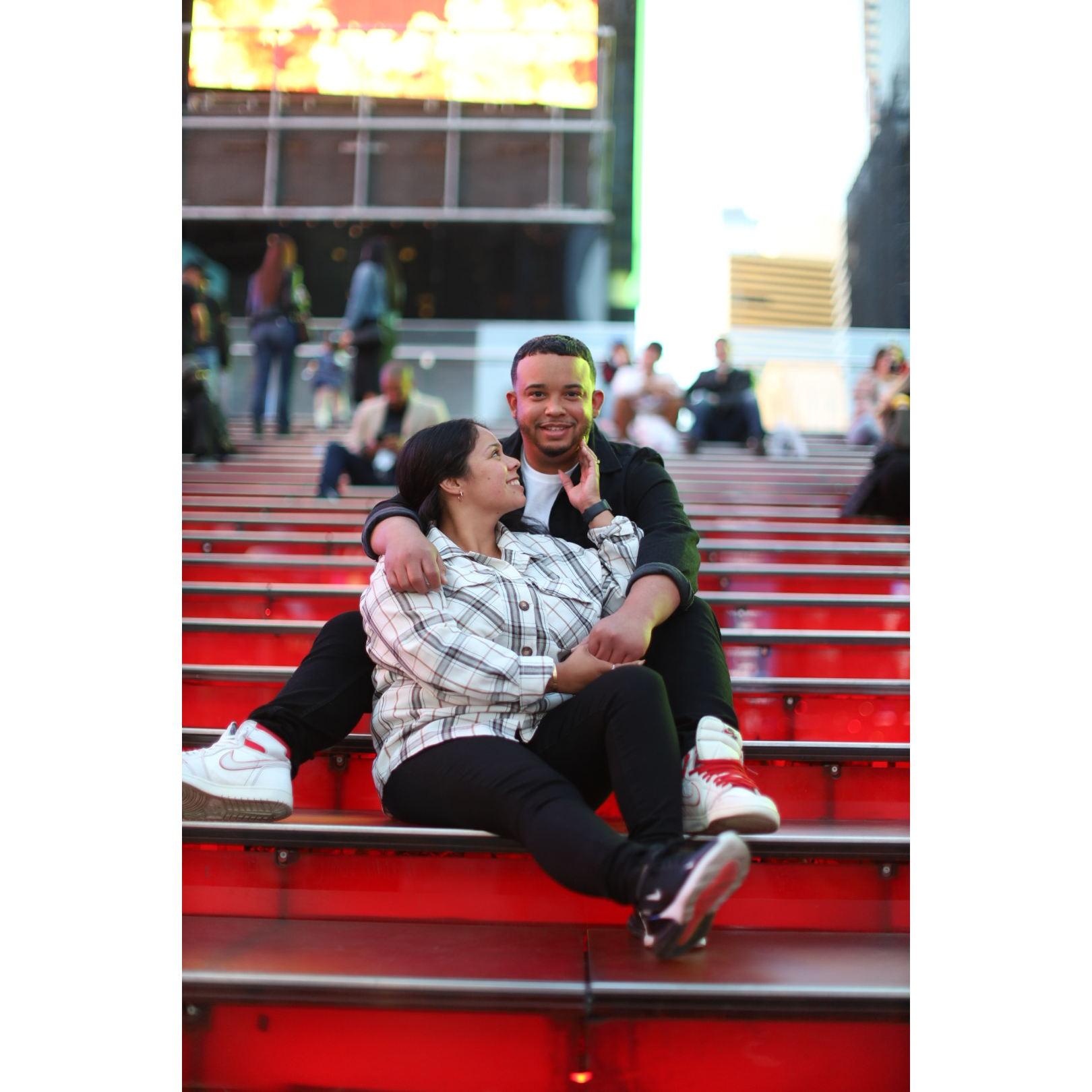 One of our first times hanging out on his side of town and a photographer had us pose like we were at prom lol.