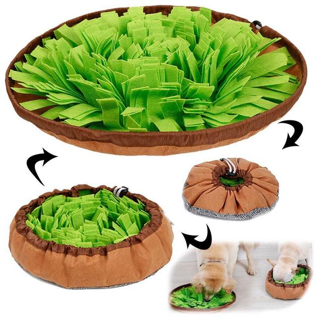 AWOOF Dog Puzzle Toys, Pet Snuffle Mat for Dogs, Interactive Feed Game for Boredom, Encourages Natural Foraging Skills for Cats Dogs Bowl Travel Use, Dog Treat Dispenser Indoor Outdoor Stress Relief