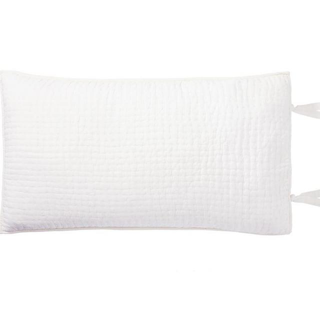Pick-Stitch Handcrafted Sham, King, White