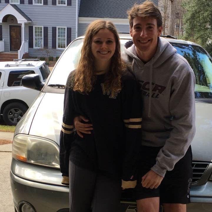 April of 2017, Freshman Year of College. We also said goodbye to my first car. The mini-van behind us