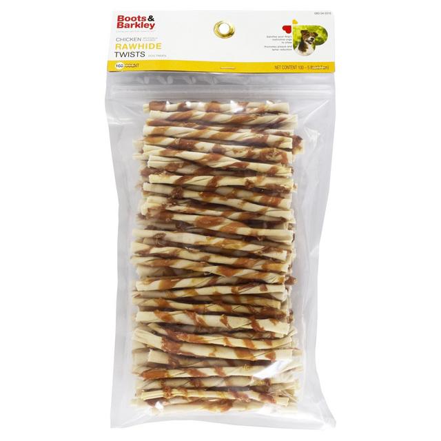 Chicken Wrapped Rawhide Twists 100ct - Boots & Barkley™
