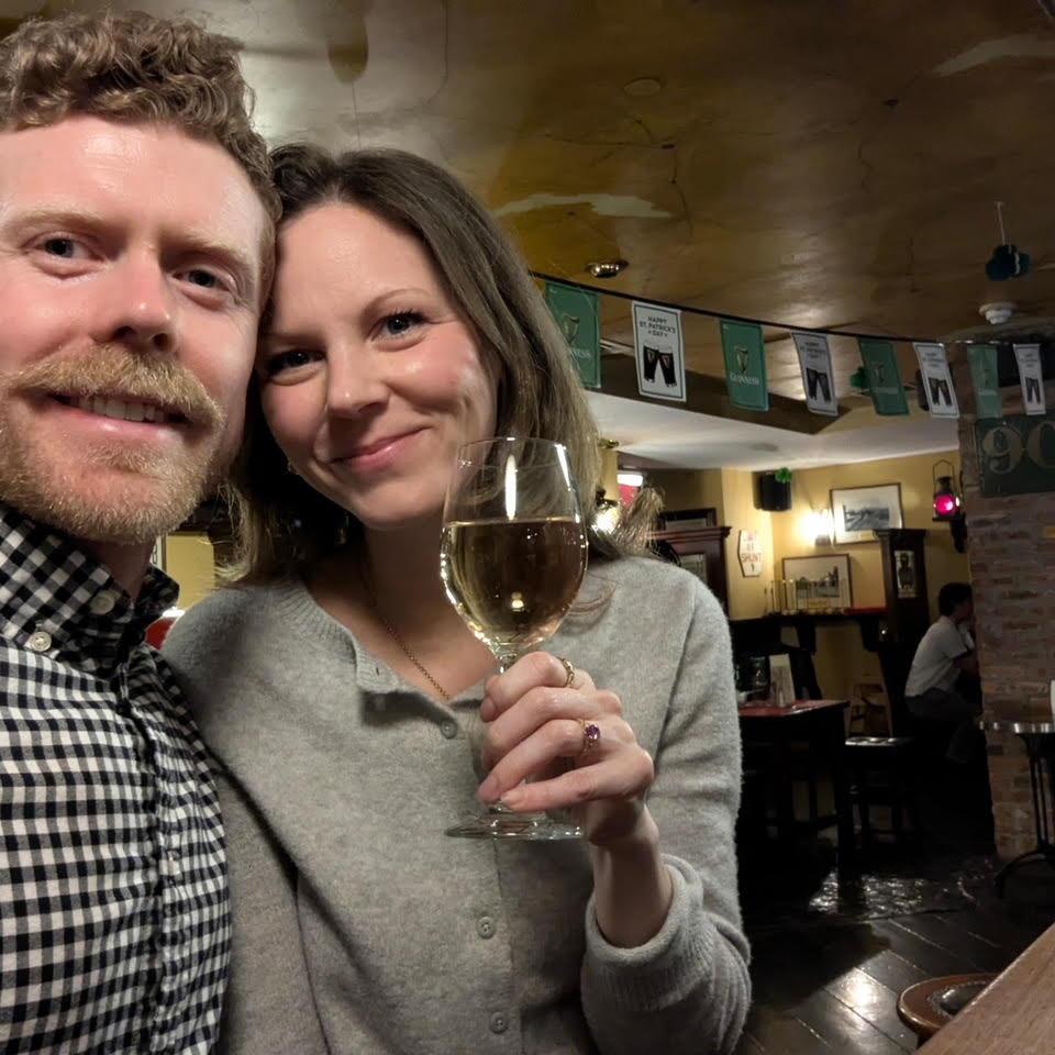 The evening after we got engaged, we sat at a pub in New York and listened to a great Irish band. A perfect end to a perfect day.
