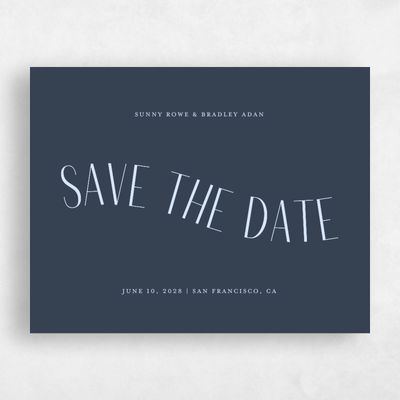 Blue Simple Wedding Save the Date - Lark Landscape