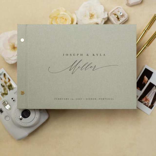 Luxe Photo Guest Book (G4) - 11.5 x 8.5 Diy Custom Wedding Instax Polaroid Instant Pictures Signing Book Reception Party Scrapbook