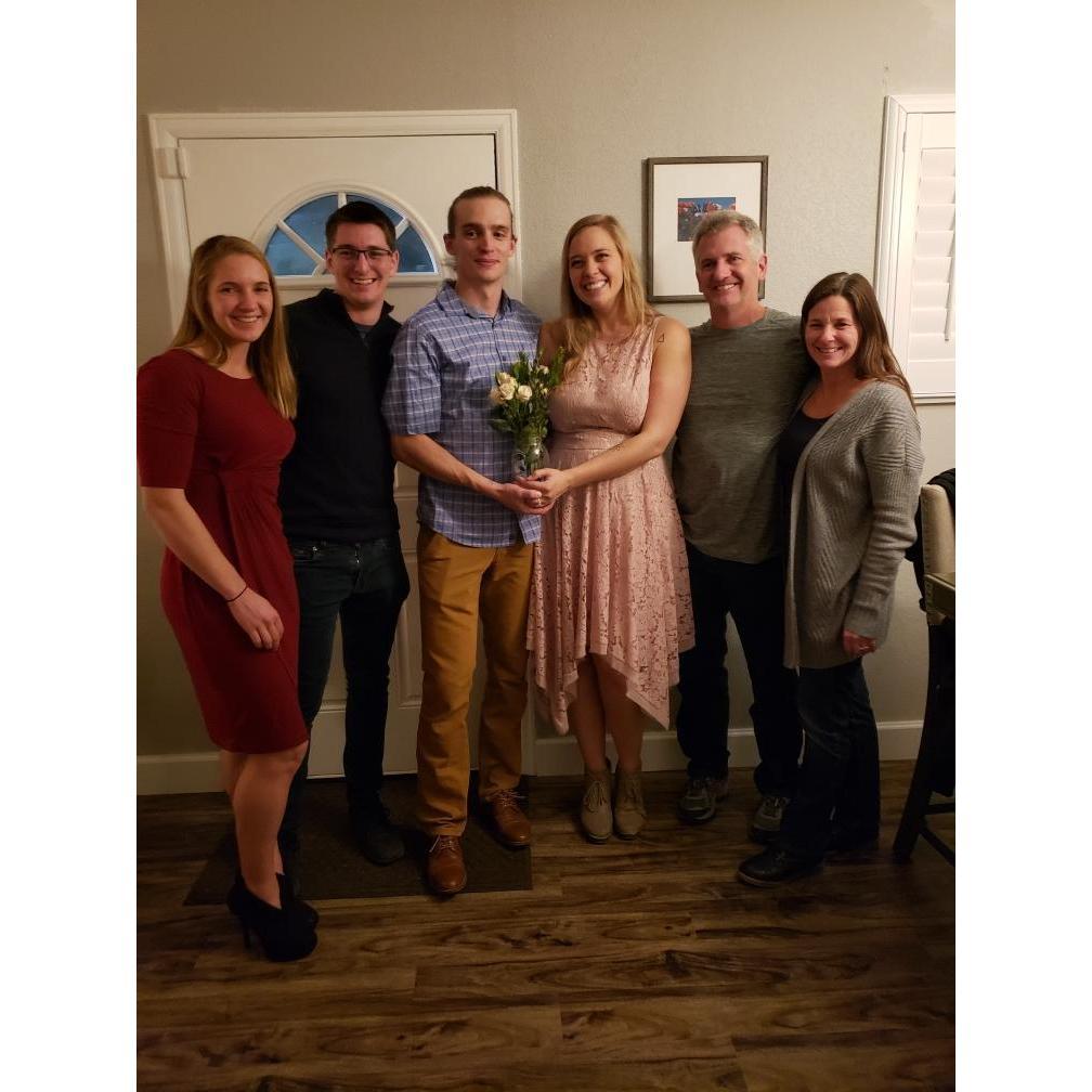 M and B’s small Colorado engagement party