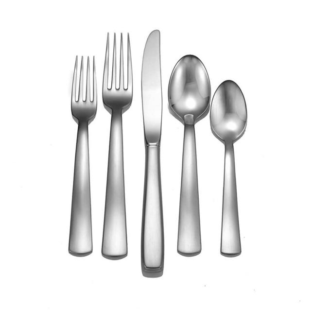 Liberty Tabletop Satin America 65-piece 18/10 Flatware Set Service for 12, Includes Serving Pieces Made in USA