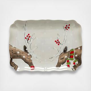 Deer Friends Rectangular Platter