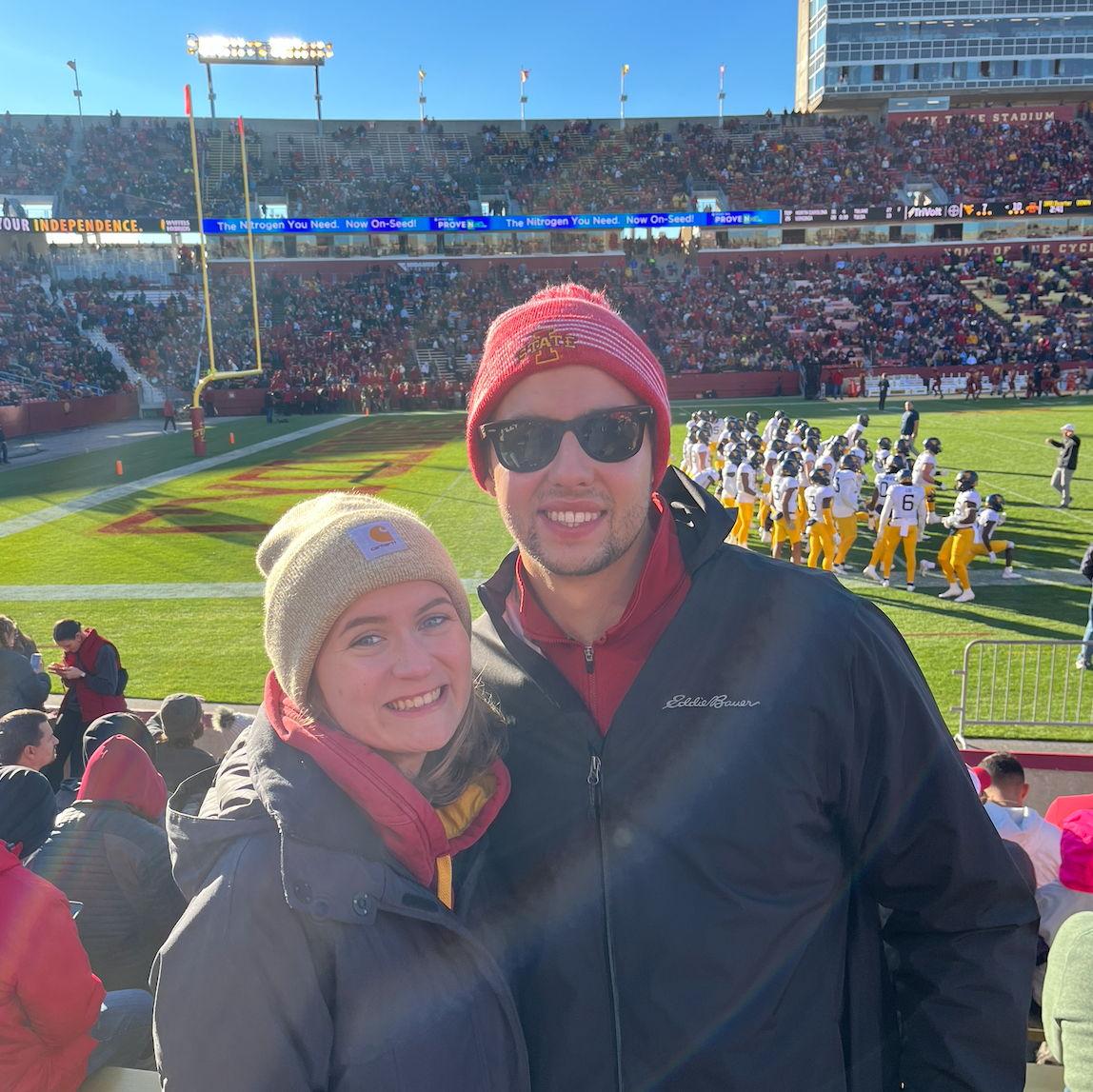 Sean and Emma enjoying a Saturday in Ames (2022)