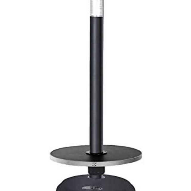Golden Flame Outdoor Natural Gas Patio Heater | 45,000 BTU | XL-Series | Anti-Tilt and Safety Shut-Off | Residential and Commercial | Includes Drink Table and Wheels | Matte Black