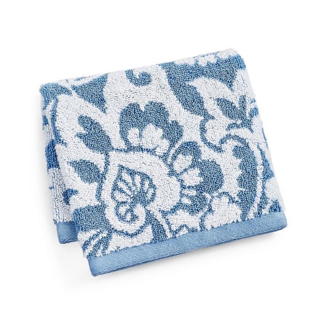 Charter Club Elite Scroll Paisley Cotton 13" x 13" Wash Towel, Created for Macy's