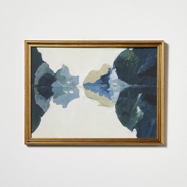 16" x 12" Abstract Framed Cotton Canvas on Board Antique Gold - Threshold™ designed with Studio McGee